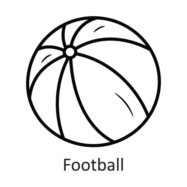 Football Vector Outline Icon Design Illustration Reisesymbol Auf Weißem Hintergrund — Stockvektor