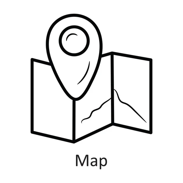 Ilustracja Projektu Ikony Wektora Mapy Symbol Podróży Białym Tle Plik — Wektor stockowy