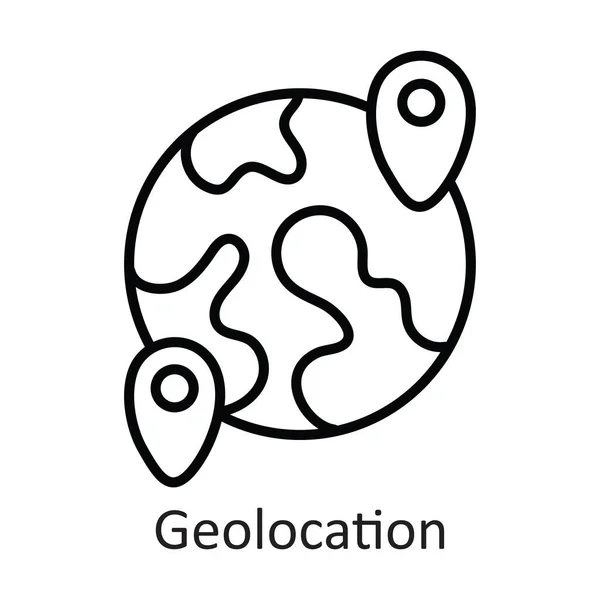 Localização Geográfica Vector Outline Icon Design Illustration Símbolo Viagem Fundo — Vetor de Stock