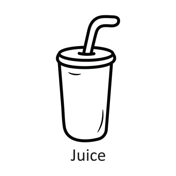 Juice Vector Outline Icon Design Illustration Travel Symbol White Background — Stock Vector