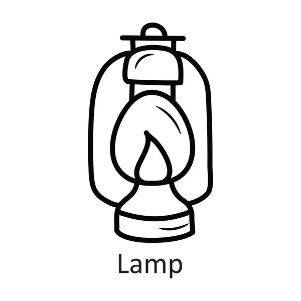 ランプベクターアウトラインアイコンデザインイラスト ホワイトバックグラウンドのトラベルシンボル Eps 10ファイル — ストックベクタ