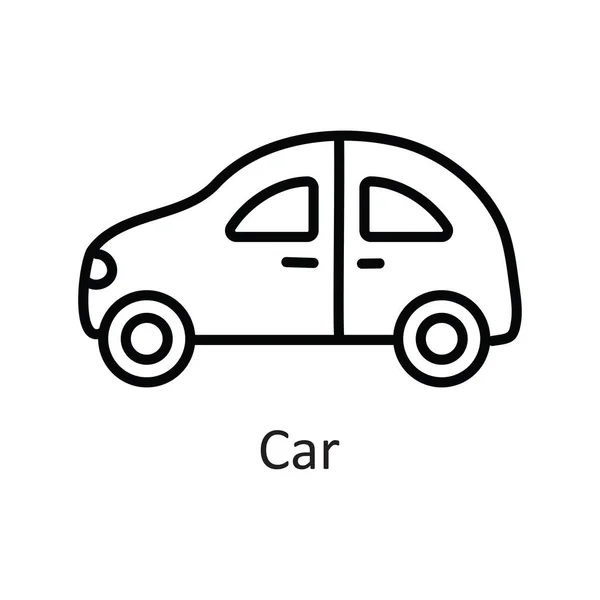 Car Vector Outline Icon Design Illustration Reisesymbol Auf Weißem Hintergrund — Stockvektor