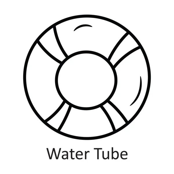 Tube Eau Vector Outline Icon Illustration Conception Symbole Voyage Sur — Image vectorielle