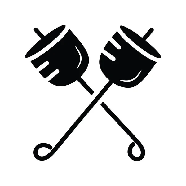 Malvaviscos Asados Icono Sólido Vectorial Ilustración Diseño Símbolo Viaje Sobre — Vector de stock