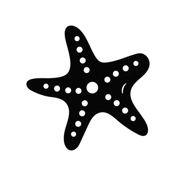 Starfish Vector Στερεά Εικόνα Σχεδιασμός Εικονογράφηση Ταξιδιωτικό Σύμβολο Λευκό Φόντο — Διανυσματικό Αρχείο