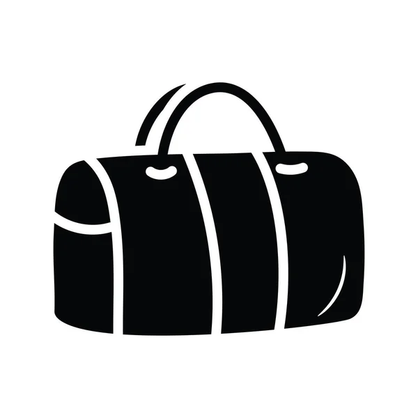 Duffle Bag Vector Solid Icon Design Illustration Travel Symbol White — Stock Vector