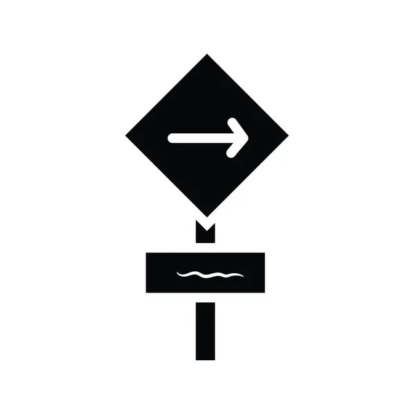 Signpost Διάνυσμα Στερεά Εικονίδιο Σχεδιασμός Εικονογράφηση Ταξιδιωτικό Σύμβολο Λευκό Φόντο — Διανυσματικό Αρχείο