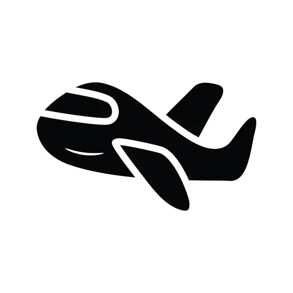 Flygplan Vector Solid Ikon Design Illustration Resor Symbol Vit Bakgrund — Stock vektor