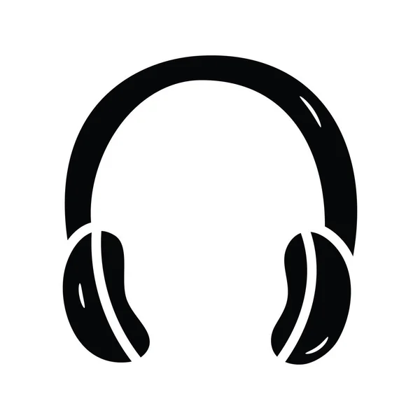 Навушники Векторна Суцільна Іконка Дизайн Ілюстрація Символ Подорожі Білому Тлі — стоковий вектор