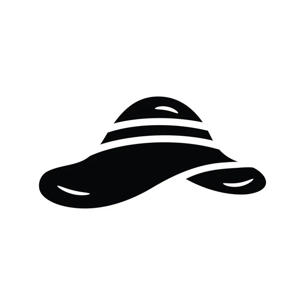 Sombrero Playa Vector Icono Sólido Ilustración Diseño Símbolo Viaje Sobre — Vector de stock