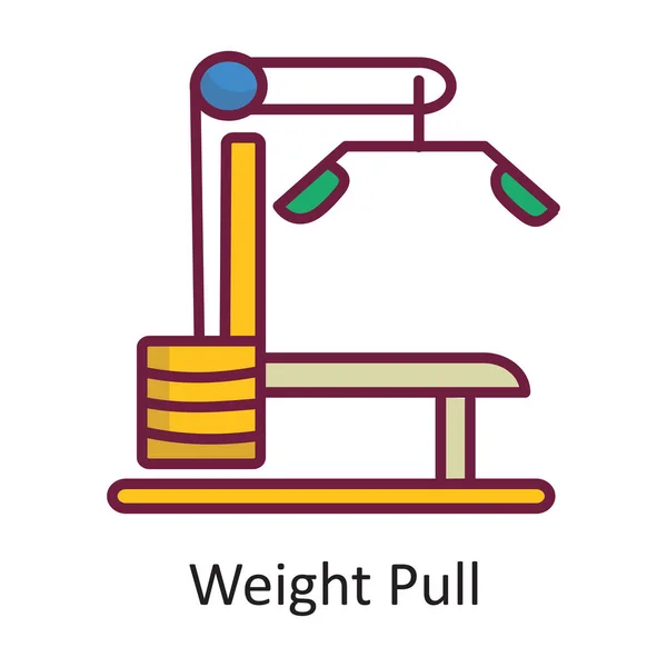 Weight Pull Vector Wypełniony Zarys Ikona Projekt Ilustracji Symbol Treningu — Wektor stockowy