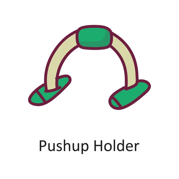 Push Holder Vector Riempito Contorno Icona Design Illustrazione Simbolo Allenamento — Vettoriale Stock
