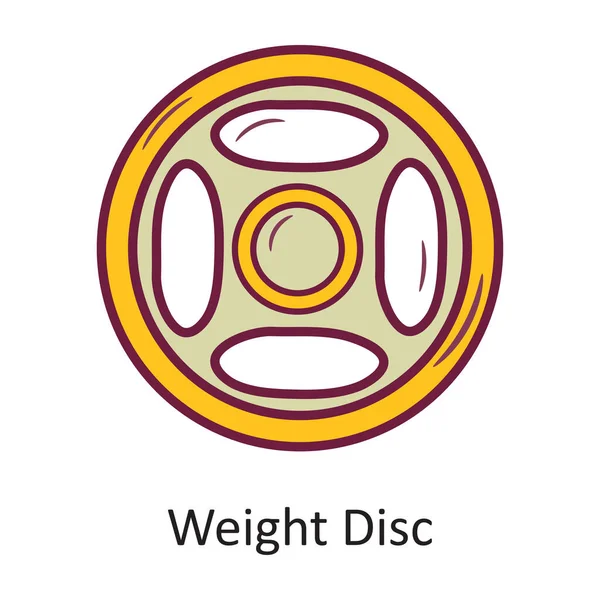 Peso Disco Vector Esquema Llenado Icono Ilustración Diseño Símbolo Entrenamiento — Vector de stock