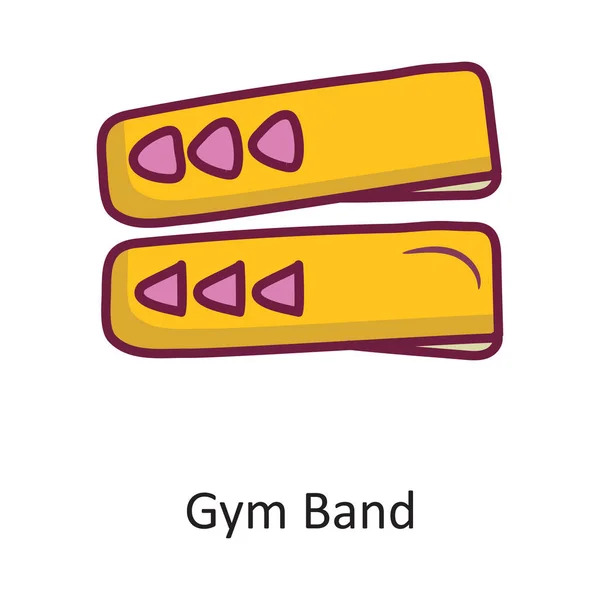Gym Band Vector Wypełniony Zarys Icon Design Ilustracji Symbol Treningu — Wektor stockowy