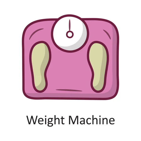 Weight Machine Vector Wypełniony Zarys Ikona Projekt Ilustracji Symbol Treningu — Wektor stockowy