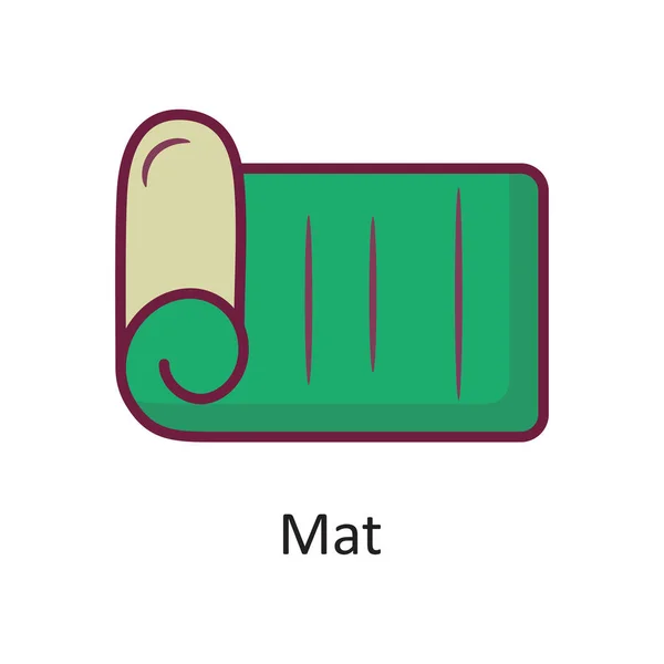 Mat Vector Filled Outline Icon Design Illustration Workout Symbol White — Stock Vector