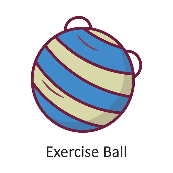 Übung Ball Vector Filled Outline Icon Design Illustration Trainingssymbol Auf — Stockvektor