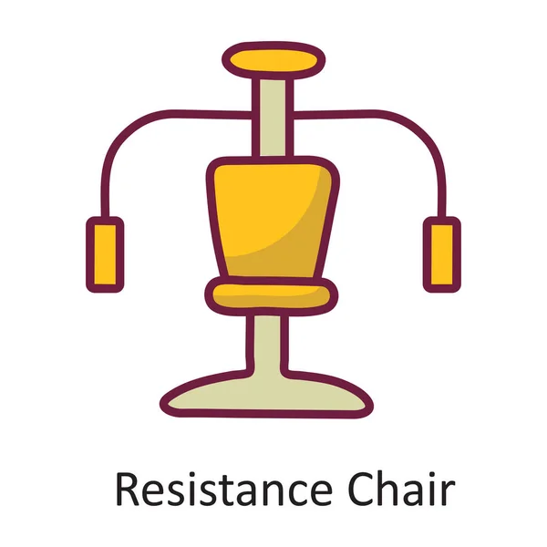 Cadeira Resistência Vector Esboço Preenchido Icon Design Illustration Símbolo Treino — Vetor de Stock