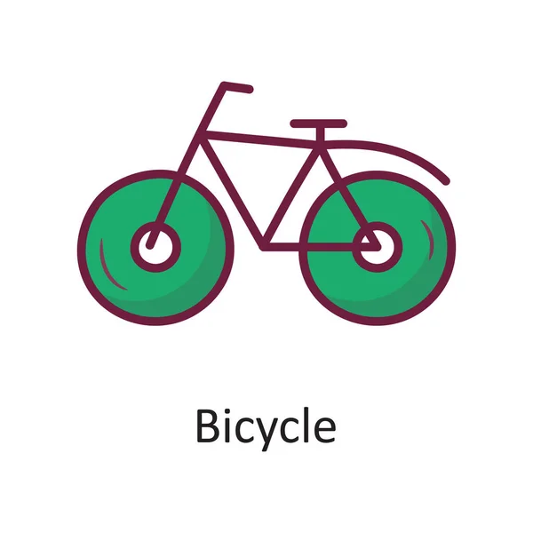 Fahrrad Vektor Gefüllte Umrisse Icon Design Illustration Trainingssymbol Auf Weißem — Stockvektor