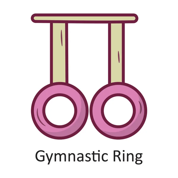 Gymnastic Ring Vector Esboço Preenchido Icon Design Ilustração Símbolo Treino — Vetor de Stock
