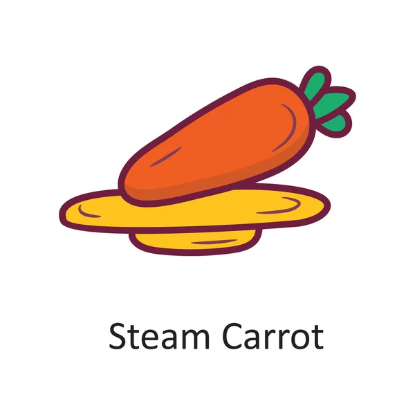 Steam Sárgarépa Vektor Töltve Körvonal Icon Design Illusztráció Edzés Szimbólum — Stock Vector