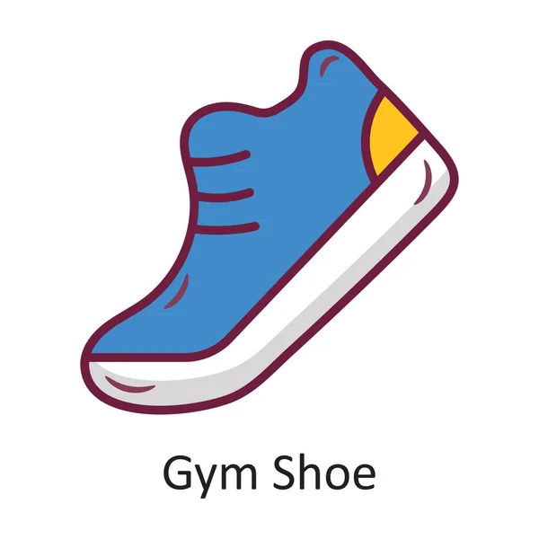 Gym Shoe Vector Wypełniony Zarys Icon Design Ilustracji Symbol Treningu — Wektor stockowy