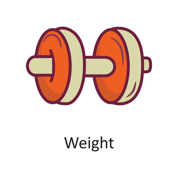 Weight Vector Gefüllte Umrisse Icon Design Illustration Trainingssymbol Auf Weißem — Stockvektor