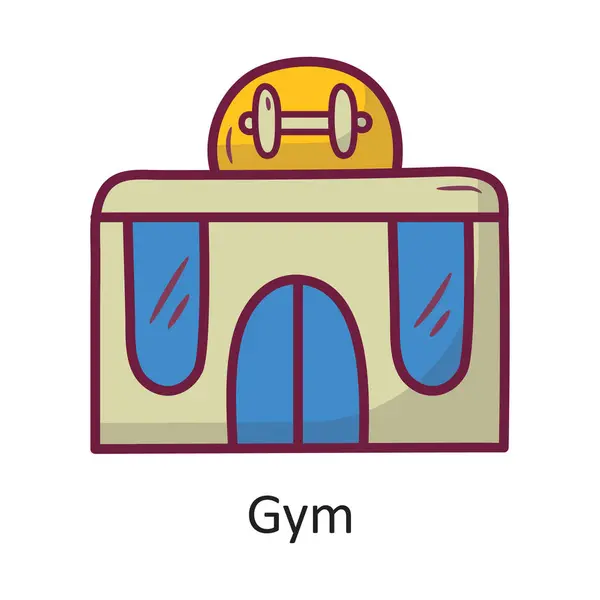 Gym Vector Gefüllte Umrisse Icon Design Illustration Trainingssymbol Auf Weißem — Stockvektor