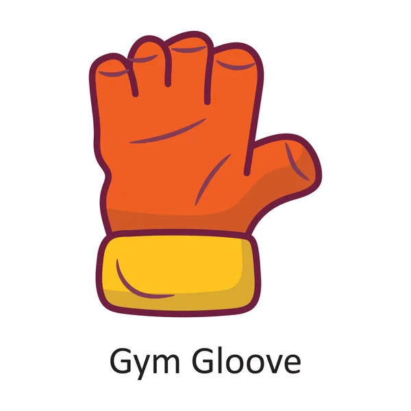 Gym Handschoenen Vector Gevulde Omtrek Icon Ontwerp Illustratie Workout Symbool — Stockvector