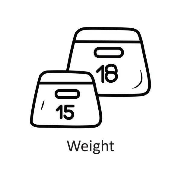 重量矢量轮廓图标设计说明 白底Eps 10文件上的修整符号 — 图库矢量图片