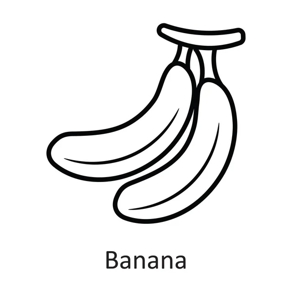 Banana Vector Skissera Ikonen Design Illustration Workout Symbol Vit Bakgrund — Stock vektor