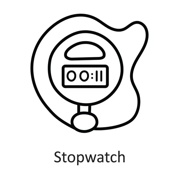 Cronometro Schema Vettoriale Icona Illustrazione Design Simbolo Allenamento Sfondo Bianco — Vettoriale Stock