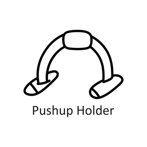 Push Holder Schema Vettoriale Icona Illustrazione Design Simbolo Allenamento Sfondo — Vettoriale Stock