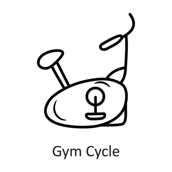 Siłownia Cykl Wektor Zarys Ikona Projekt Ilustracja Symbol Treningu Białym — Wektor stockowy
