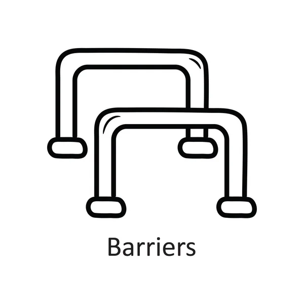 Barreiras Vector Esboço Icon Design Ilustração Símbolo Treino Fundo Branco — Vetor de Stock