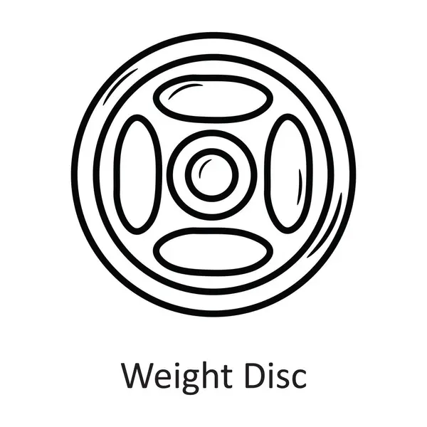 Peso Disco Esquema Vectorial Icono Ilustración Diseño Símbolo Entrenamiento Sobre — Archivo Imágenes Vectoriales