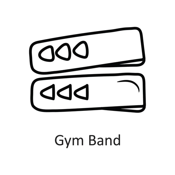 Gym Band Vector Esboço Icon Design Ilustração Símbolo Treino Fundo — Vetor de Stock
