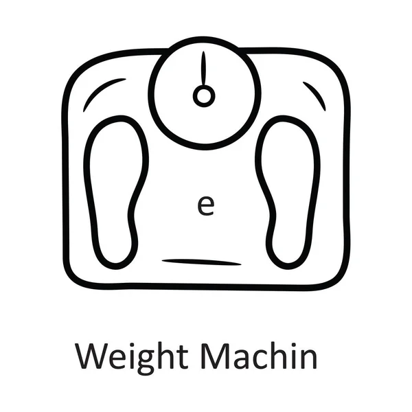 Weight Machine Διανυσματικό Περίγραμμα Εικονίδιο Σχεδιασμός Εικονογράφηση Σύμβολο Workout Λευκό — Διανυσματικό Αρχείο