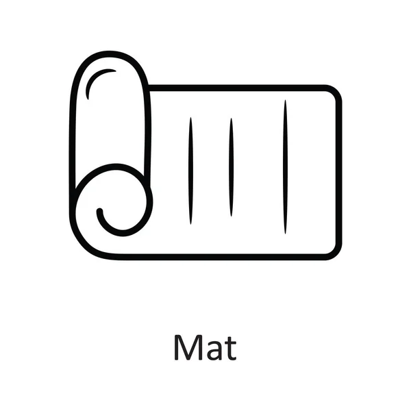 Mat Vector Bosquejo Icono Diseño Ilustración Símbolo Entrenamiento Sobre Fondo — Archivo Imágenes Vectoriales