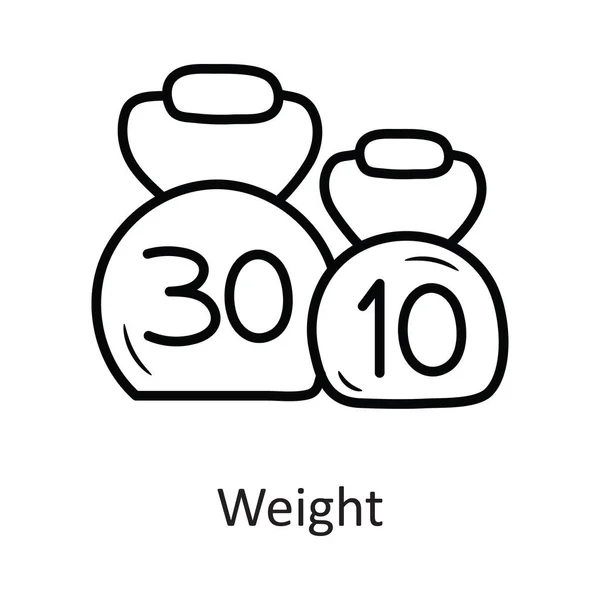 Βάρος Διάνυσμα Περίγραμμα Εικονίδιο Σχεδιασμός Εικονογράφηση Σύμβολο Workout Λευκό Φόντο — Διανυσματικό Αρχείο