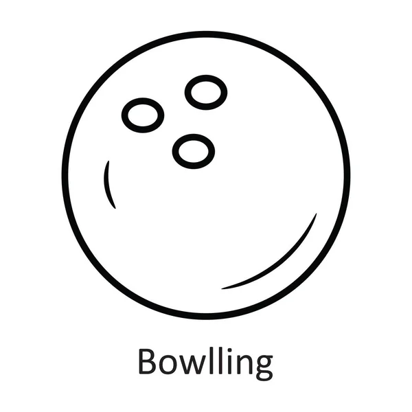 Bowling Vector Outline Icon Ontwerp Illustratie Workout Symbool Witte Achtergrond — Stockvector