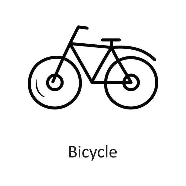 Bicycle Vector Outline Icon Design Illustration Workout Symbol White Background — Stock Vector