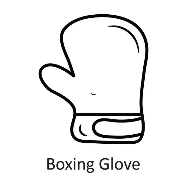 Boxhandschuh Vector Umreißt Icon Design Illustration Trainingssymbol Auf Weißem Hintergrund — Stockvektor