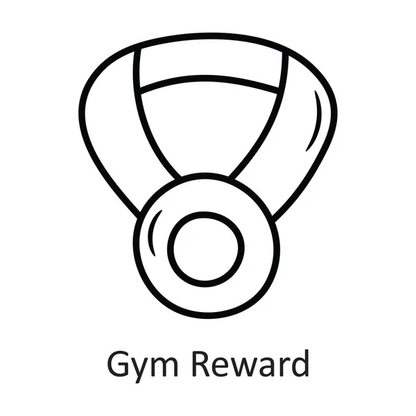 Gym Reward Vector Esboço Icon Design Ilustração Símbolo Treino Fundo — Vetor de Stock