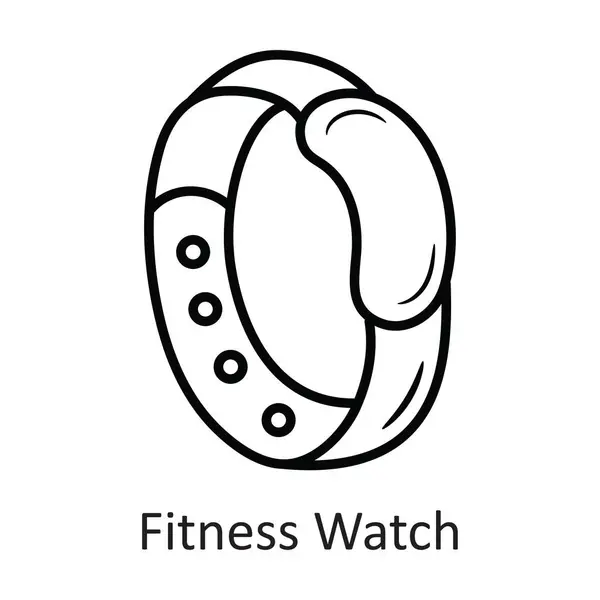 Fitness Watch Vector Esboço Icon Design Ilustração Símbolo Treino Fundo — Vetor de Stock