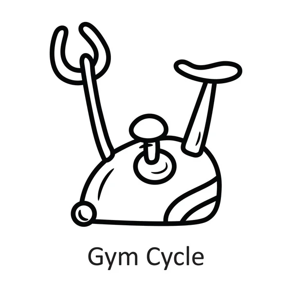 Gym Cycle Διάνυσμα Περίγραμμα Εικονίδιο Σχεδιασμός Σύμβολο Workout Λευκό Φόντο — Διανυσματικό Αρχείο