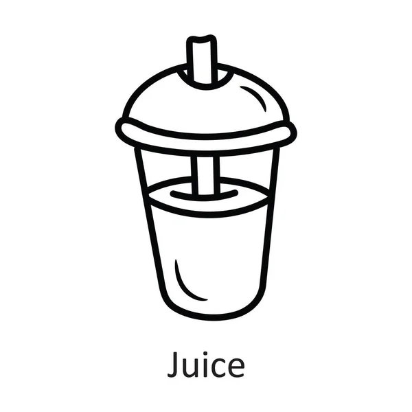 Juice Vector Рисует Контур Icon Design Символ Тренировки Белом Фоне — стоковый вектор