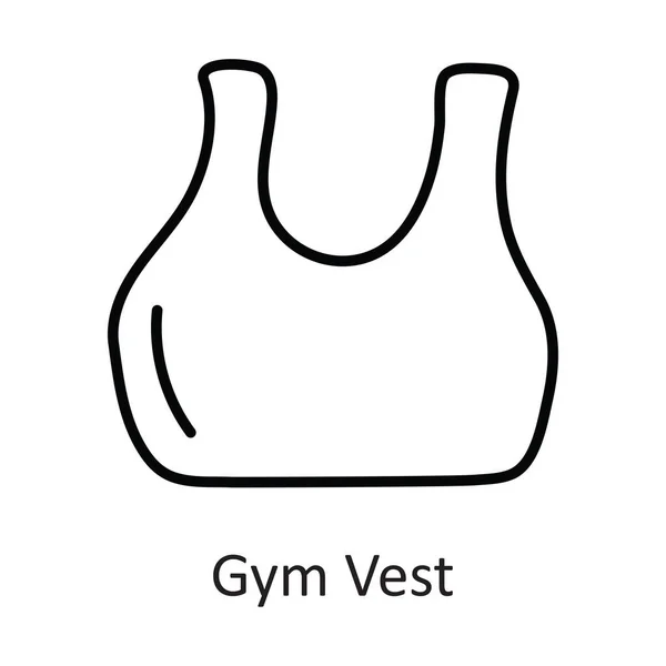 Gym Vest Διάνυσμα Περίγραμμα Εικονίδιο Σχεδιασμός Εικόνα Σύμβολο Workout Λευκό — Διανυσματικό Αρχείο