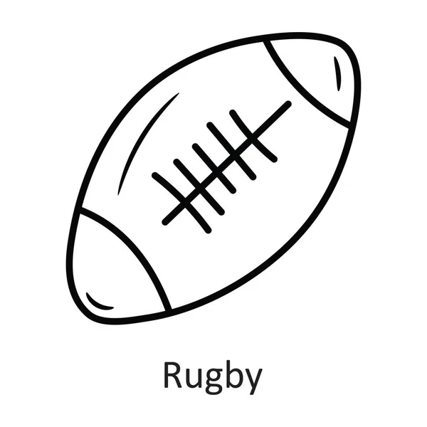 Rugby Vector Bosquejo Icono Diseño Ilustración Símbolo Entrenamiento Sobre Fondo — Vector de stock