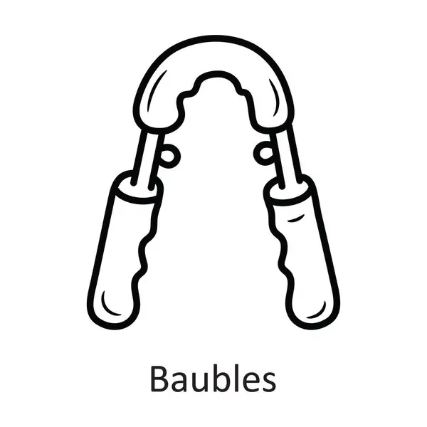 Baubles Vector Outline Icon Design Illustration Workout Symbol White Background — Stock Vector